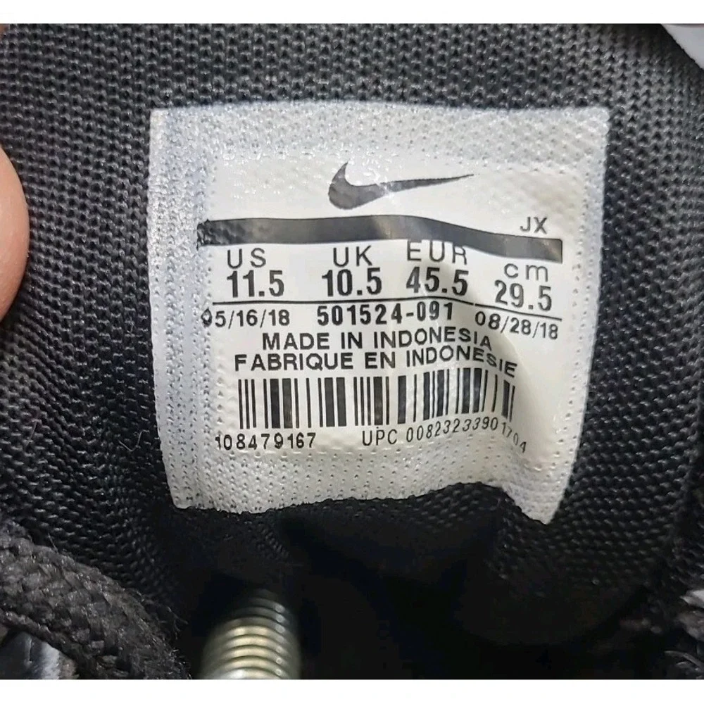 Nike Shox NZ Mens Size 11.5‎ Shoes Black Leather Athletic Sneakers 501524-091